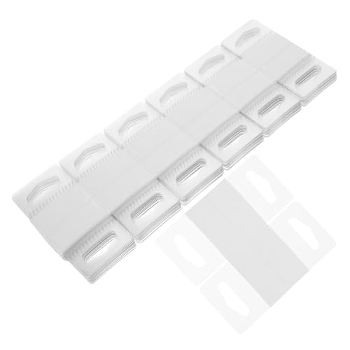 Uonlytech 200 Stück Hängenkartenhängeclip Hängen Hängend Etiketten Registerkarten Selbstklebende Laschen Zum Aufhängen Tack Anzeige Klebestreifen Wand Klebelaschen Plastik Weiß von Uonlytech
