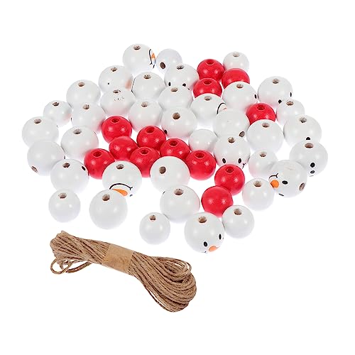 Uonlytech 200 Stück Holzperlen Set Perlen Jutegarn Robustes DIY Zubehör für Festival Schmuck Vielseitige Bastelperlen für Weihnachts und Handwerksdekorationen von Uonlytech