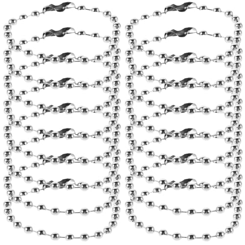 Uonlytech 200 Stück Perlenkugelkette: 10 cm Metallkette 2,4 mm mit Kugelverbindern für DIY-Schmuck, Schlüsselanhänger, Hängeanhänger, Stoffpuppen Uonlytech 200 Stück Perlenkugelkette: 10 cm Metallkette 2,4 mm mit Kugelverbindern für DIY-Schmuck, Schlüsselanhänger, Hängeanhänger, Stoffpuppen von Uonlytech