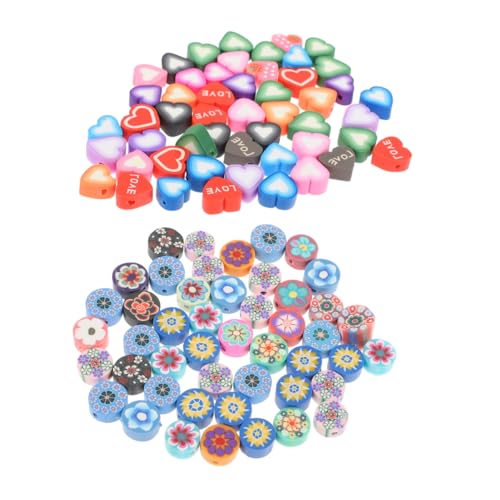 Uonlytech 200 Stück Polymer Clay Slices Diy Schmuck Charms Herz Rund Perlen Leichte Bunte Bastel Accessoires für Ohrringe Armbänder und Kreative Schmuckherstellung von Uonlytech