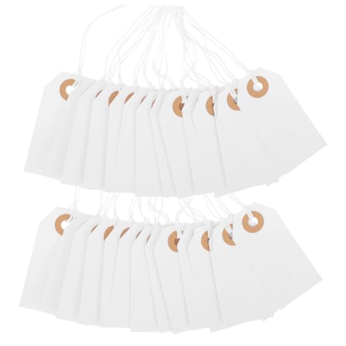 Uonlytech 200 Stück Schnur Loch -hang -karte Leer Schmuckanhänger Zum Aufhängen Hängende Tags Beschreibbares Etikett Für Schmuck Markierungsetikett Preisschilder Für Kleidung Papier Weiß von Uonlytech