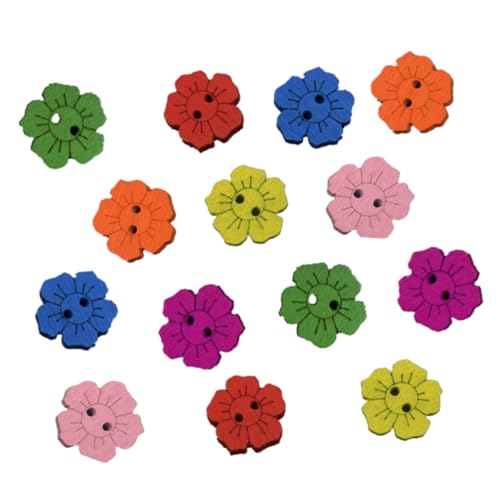 Uonlytech 200Stücke Holzknöpfe Blumenform für DIY Handwerk Scrapbooking und Dekoration Packung Bastelmaterialien Uonlytech 200Stücke Holzknöpfe Blumenform für DIY Handwerk Scrapbooking und Dekoration Packung Bastelmaterialien von Uonlytech