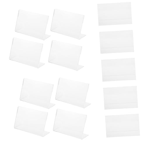 Uonlytech 20Stücke Acryl Preisschild Halter Form Transparent für Restaurant Supermarkt Messen Stabiler Stand und Robust für und Produktanzeigen von Uonlytech