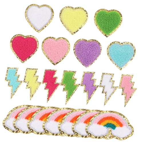 Uonlytech 21 Stk. Patches reparieren Kleidungsflecken für Löcher Stickerei Kleidungsflicken Klebstoff Jeans-Patches Gestickte Aufnäher für Bekleidungsstücke Flicken für Kleidung Jeansflecken von Uonlytech