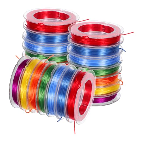 Uonlytech 21 Stück Elastische Schmuckfaden Teiliges Dehnbares Perlenband für DIY Armband und Halskettenherstellung Farblich Gleichmäßiger Glänzender Schmuckdraht für Langlebige Handgemachte von Uonlytech