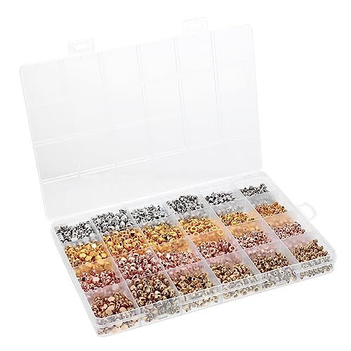 Uonlytech 2160Stücke Flache Runde Spacer Perlen für DIY Schmuckherstellung Plastikperlen für Armbänder und Bastelprojekte für Schmuckdesigner von Uonlytech