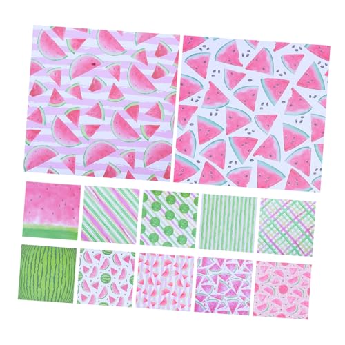 Uonlytech 24 Blatt Hintergrundpapier Zum Wassermelonenhandbuch Kartenpapier Für Die Kartenherstellung Obst-scrapbook-papier Scrapbooking-zubehör Für Jugendliche Doppeltes Offsetpapier von Uonlytech