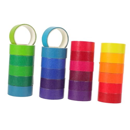 Uonlytech 24 Rollen DIY- und Papierband Sammelklebeband Klebeband selbstklebend Sammelalbum Basteln bemaltes Zierband Washi-Tape-Ästhetik Washi -Bänder Mehrzweck-Washi-Tape Flüsterpapier von Uonlytech
