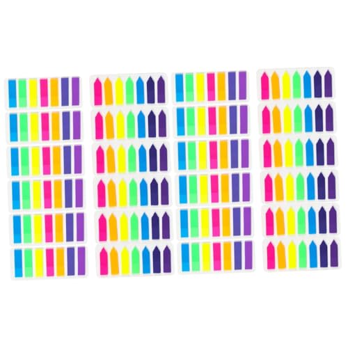 Uonlytech 24 Sätze Fluoreszenz -Stangen -Indexaufkleber klebrig farbig Bausatz Schreibwaren kommentieren Seitenreiter Buchmarkierungsregisterkarten Index-Tabs das Haustier von Uonlytech