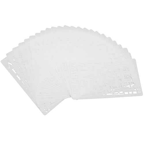Uonlytech 24 Stück Teiliger Hohlschablonen Set für Buchstaben und Zahlen für Scrapbooking Tagebuchgestaltung und Diy Projekte Wiederverwendbare Malvorlagen Weiß für Kreative Planer und von Uonlytech