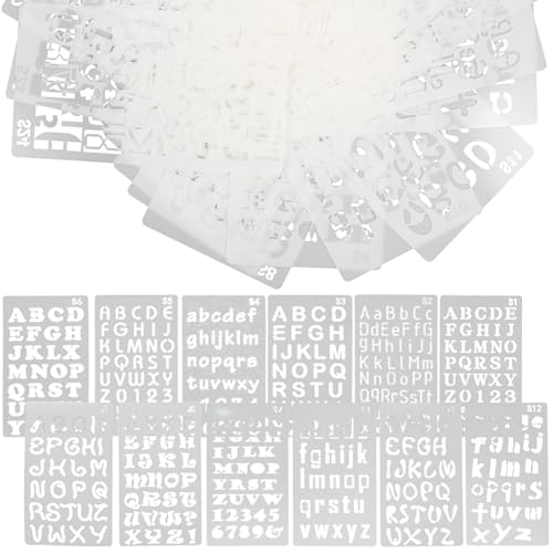 Uonlytech 24 Stück Teiliges Buchstabenschablonen Englische Alphabet Schablonen Pet Wiederverwendbar für DIY Malerei Scrapbooking und Graffiti Kunst von Uonlytech