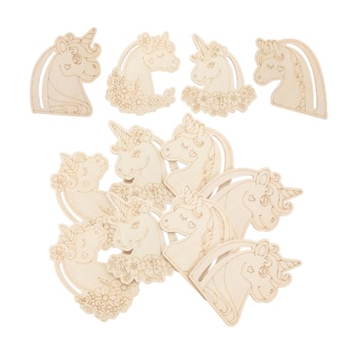 Uonlytech 24 Stück Teiliges Einhorn Holzscheiben zum Bemalen Unlackierte Holzanhänger aus Langlebigem Holz DIY Bastelmaterial für Kreative Handwerksprojekte und Geschenkdekoration von Uonlytech