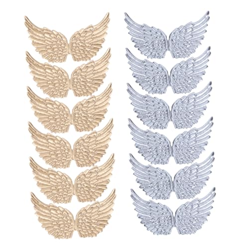 Uonlytech 24 Stück Teiliges Engelsflügel Aufnäher in Silber und Gold Geprägte Stoffapplikationen zum Aufnähen Leichte DIY Bastelverzierung für Kleidung Taschen Jeans für Party Alltagsmode Uonlytech 24 Stück Teiliges Engelsflügel Aufnäher in Silber und Gold Geprägte Stoffapplikationen zum Aufnähen Leichte DIY Bastelverzierung für Kleidung Taschen Jeans für Party Alltagsmode von Uonlytech