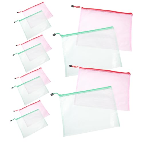 Uonlytech 24 Stück Zipper Taschen Vielseitige Transparente Dokumentenbeutel für Schule Büro und Reisen mit Großem Fassungsvermögen und Leichtem Design Zufällige Farbe von Uonlytech