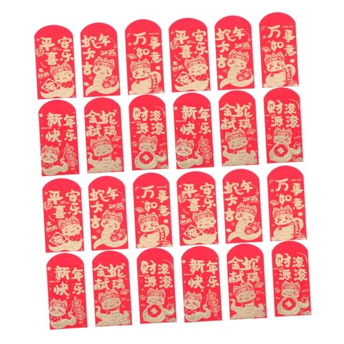 Uonlytech 24 Stück rote Umschlagtasche Rotes Taschenschlangenjahr chinesische neujahrsgeldumschläge Lieferungen für das chinesische Neujahr Rote Umschläge für Bargeld Hongbao-Schlange Papier von Uonlytech