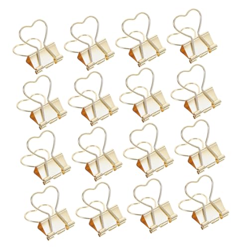 Uonlytech 24 Stücke Liebe Long Tail Clip Kleine Metallclips Metallklammern für Bastelarbeiten Metalldokument -Befestigungsklammern Büroversorgungen Papierklemmen Büroklammern klein Golden von Uonlytech