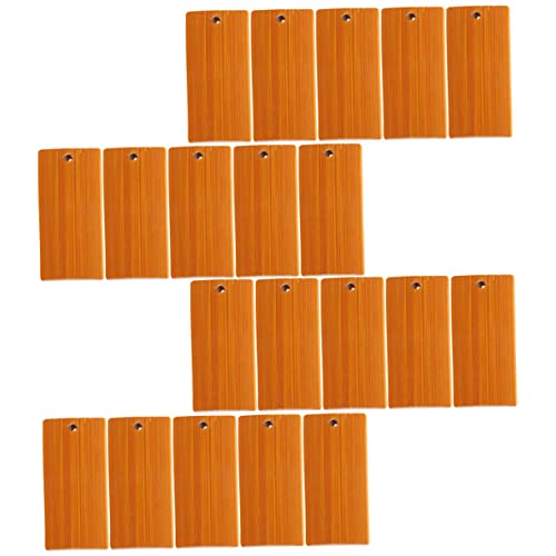 Uonlytech 25 Stück Teiliges Diy Bambus Schlüsselanhänger Rechteckige Blanko Tags mit Kreative Holzanhänger für Gravur Bemalen und Basteln Stabile Bambus Chips für Anhänger von Uonlytech