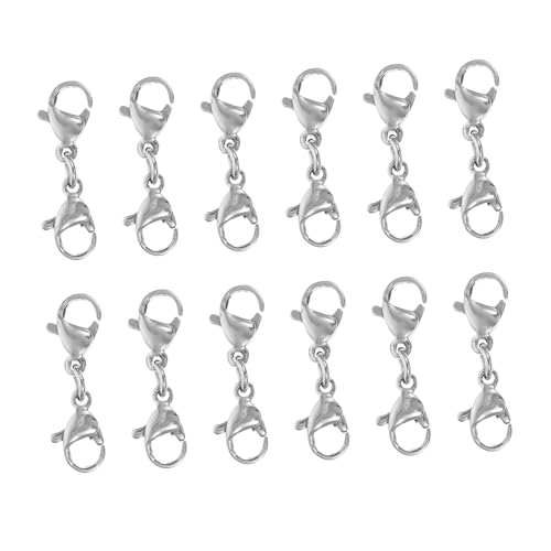 Uonlytech 25 Stück Teiliges Edelstahl Lobster Karabinerverschluss Schmuckverschluss Armbandverlängerung Halskettenverschluss DIY Zubehör für Ketten Reparatur und Schmuckherstellung Uonlytech 25 Stück Teiliges Edelstahl Lobster Karabinerverschluss Schmuckverschluss Armbandverlängerung Halskettenverschluss DIY Zubehör für Ketten Reparatur und Schmuckherstellung von Uonlytech