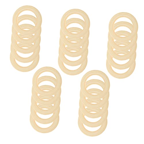 Uonlytech 25 Stück Teiliges Natürliche Holzringe Glatte Diy Holzbastelringe für Makramee Schmuckanhänger Wanddekoration Boho Accessoires Vielseitig für Schmuck und Handwerksprojekte von Uonlytech