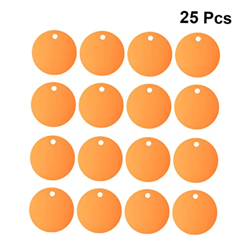 Uonlytech 25Stücke Aluminiumlegierung Haustier Id Tags Runde Leere Anhänger für DIY Gravur Orange für Hunde Welpen und Kratzfest und Langlebig von Uonlytech