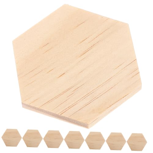 Uonlytech 25Stücke Unvollendete Holz Sechseckform DIY Bastelplatten Holzscheiben für Gravur Malerei und Kreative Projekte für und Heimdekoration von Uonlytech