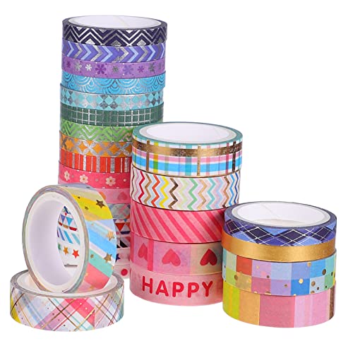 Uonlytech 27 Rollen Washi Tape Dekoratives Diy Klebeband für Scrapbooking Journaling und Handwerk mit Premium und Starkem Kleber für Projekte von Uonlytech