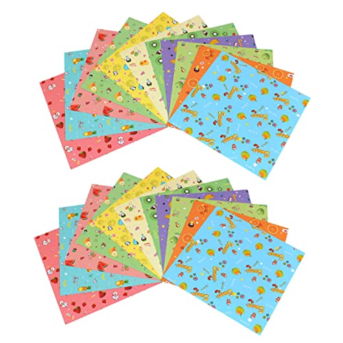 Uonlytech 2Packungen Pack Einseitig Bedrucktes Origami Papier für Bastelpapier mit Fruchtmuster Sicheres DIY Papier für Kunstprojekte und Partydekoration von Uonlytech