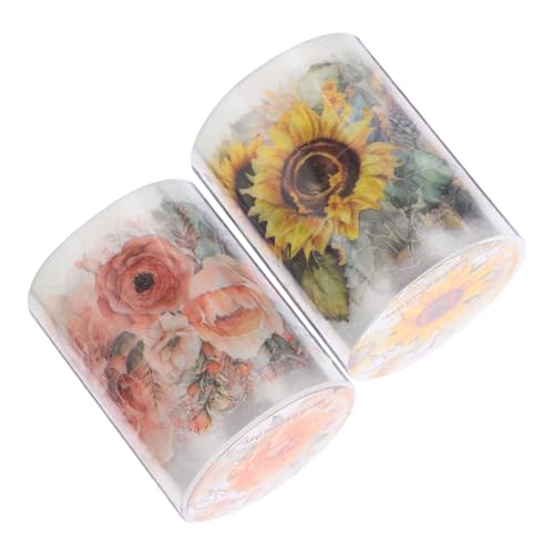 Uonlytech 2Rollen Paket mit Vintage Scrapbooking Tape Dekoratives Pet Klebeband mit Sonnenblumen und Orangenrose Muster für DIY Projekte Geschenkverpackungen und Tagebuchgestaltung Uonlytech 2Rollen Paket mit Vintage Scrapbooking Tape Dekoratives Pet Klebeband mit Sonnenblumen und Orangenrose Muster für DIY Projekte Geschenkverpackungen und Tagebuchgestaltung von Uonlytech