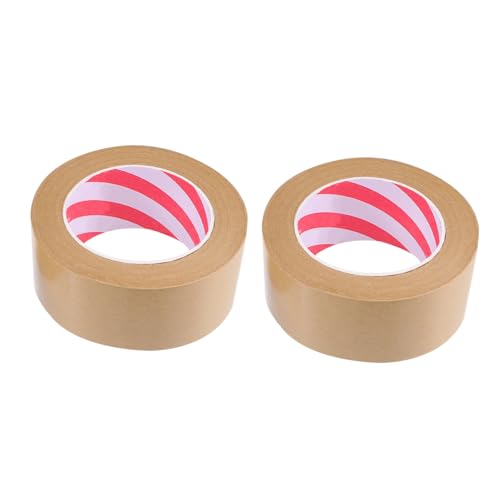 Uonlytech 2Stücke Kraftpapierbänder für Geschenkverpackungen Hochwertiges Stark Haftendes Klebeband für DIY Verpacken Versiegeln und Basteln Hellbraun von Uonlytech