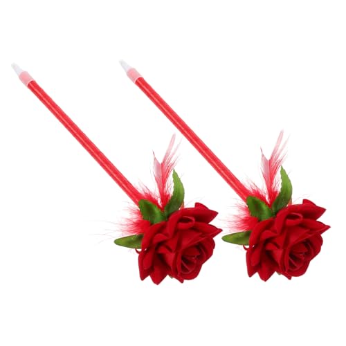 Uonlytech 2Stücke Kreative Blumen Kugelschreiber Rote Rosen Schreibstifte Für Büro Und Party Als Partygastgeschenke Und Blumenpreis Für Freunde von Uonlytech
