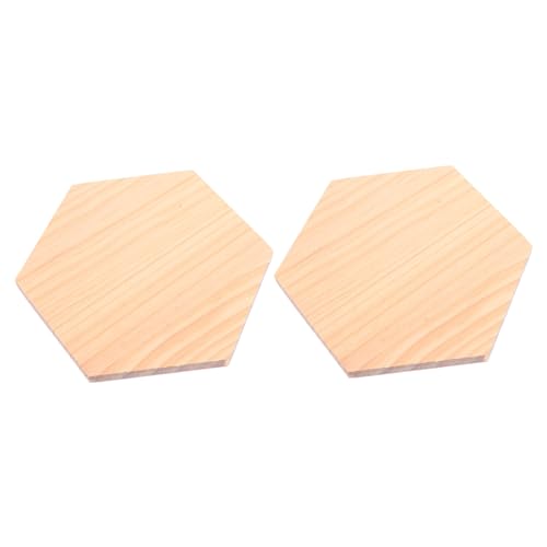 Uonlytech 2Stücke Sechseckige Holzplatten Unvollendete DIY Malerei Zubehör für Kreative Bastelarbeiten Kantenlänge Vielseitig Einsetzbar für Dekoration von Uonlytech