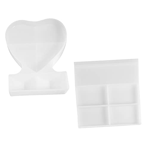Uonlytech 2Stücke Silikon Gießform Für DIY Fotorahmen Rechteckige Und Herzförmige Silikonformen Wiederverwendbar Für Harzarbeiten Und Dekorationen von Uonlytech