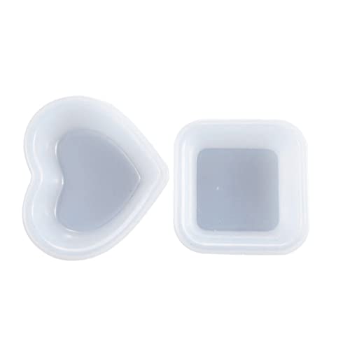 Uonlytech 2Stücke Silikonformen Herz und Quadratische Formen für DIY Epoxidkunst Praktische Gießformen für Untersetzer und Dekoration Einfach zu Reinigen und Langlebig von Uonlytech