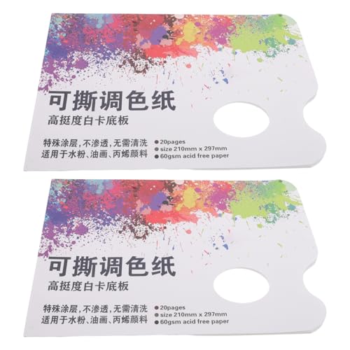 Uonlytech 2er-pack Palettenpapier Für Künstler, Professionelle Einweg-farbmischblöcke Für Aquarell, Acryl, Öl, Tragbar – Kunstkurse, Studios, Malerei von Uonlytech