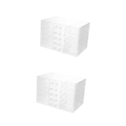 Uonlytech 2er-packung Multi-layer-schmuckschatulle Reise-schmuckaufbewahrungs-organizer Schublade Angehen Hochzeit Veranstalter Schmuckkästchen Transparent Acryl von Uonlytech