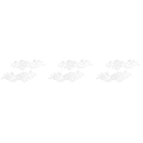 Uonlytech 3 Paare Diy Spitzenband Blüten Ribbon für Hochzeiten Geburtstage Gartenarbeiten und Bastelbedarf Reinweiß Langlebig Wiederverwendbar für Romantische Dekorationen von Uonlytech