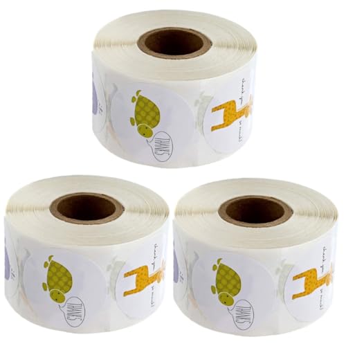 Uonlytech 3 Rollen Cartoon Tier Dankeschön Aufkleber Selbstklebende Etiketten für Geschenkverpackungen für Partytüten und Handgemachte Leckereien Uonlytech 3 Rollen Cartoon Tier Dankeschön Aufkleber Selbstklebende Etiketten für Geschenkverpackungen für Partytüten und Handgemachte Leckereien von Uonlytech