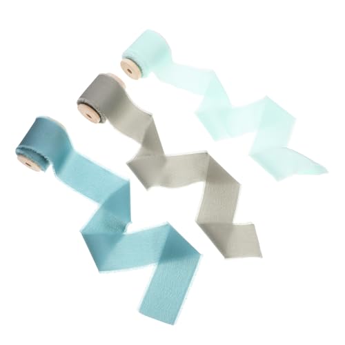 Uonlytech 3 Rollen Dekorative Satinbänder Handgemachte Fransenbänder Geschenkband für Blumenarrangements und Verpackungen für Hochzeiten Babypartys und Sommerdekorationen von Uonlytech