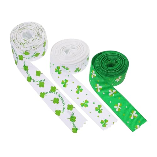 Uonlytech 3 Rollen Geschenkband für Patrick's Day Vierblättriges Design Verpackungsband für DIY Bastelprojekte und Festliche Uonlytech 3 Rollen Geschenkband für Patrick's Day Vierblättriges Design Verpackungsband für DIY Bastelprojekte und Festliche von Uonlytech