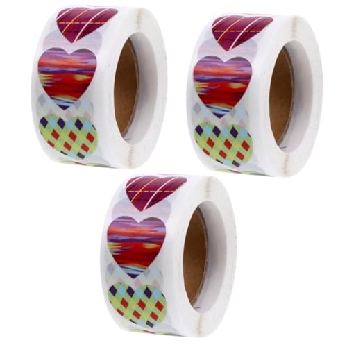 Uonlytech 3 Rollen Herz Aufkleber Tür Kranz Liebe Karte Etiketten Wohnkultur Lack Filzbrett Valentinstag Dekorationsset Hochzeit Kranz Wanddekoration Trinken Untersetzer Gruß Brief Papier von Uonlytech