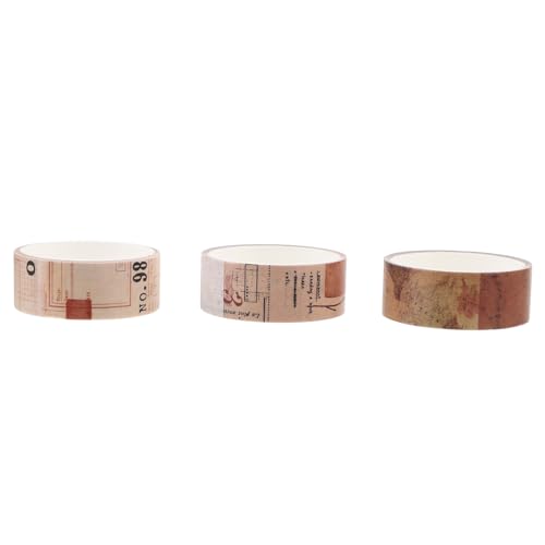 Uonlytech 3 Rollen Retro-washi-tape Vintage-klebeband Band Für Journaling Klebeband Weiß Journal-papierbänder Dekorativ Bandfarbe Vintage Papierbänder Farbig Zeitschrift Flüsterpapier von Uonlytech