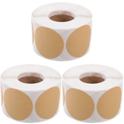 Uonlytech 3 Rollen Runder Kraftaufkleber klebrig Etikettenaufkleber klein Zahlenaufkleber Journal -Aufkleber selbstklebende Etiketten Klebeetiketten zum Beschriften Kraftpapier Uonlytech 3 Rollen Runder Kraftaufkleber klebrig Etikettenaufkleber klein Zahlenaufkleber Journal -Aufkleber selbstklebende Etiketten Klebeetiketten zum Beschriften Kraftpapier von Uonlytech