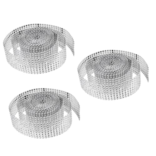 Uonlytech 3 Rollen Silbernetz -Diamantdekoration Strass Wrap dekoratives Strassband Strass-Stoffbesatz juwelenbesetztes Band exquisites Strassband Kristall Silver Uonlytech 3 Rollen Silbernetz -Diamantdekoration Strass Wrap dekoratives Strassband Strass-Stoffbesatz juwelenbesetztes Band exquisites Strassband Kristall Silver von Uonlytech