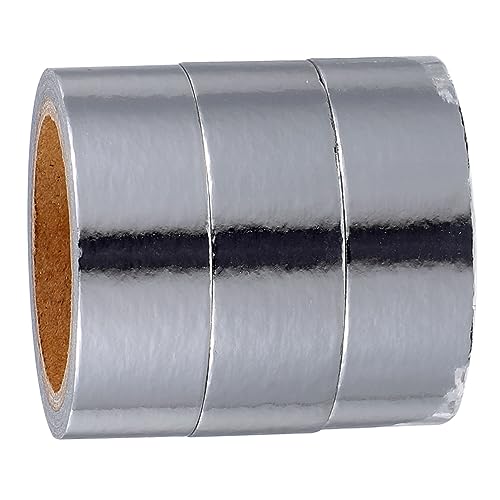 Uonlytech 3 Rollen Washi Tape Selbstklebendes Dekoratives Klebeband Elegantem Metallic Design für Scrapbooking Handbücher und Kreative Projekte von Uonlytech