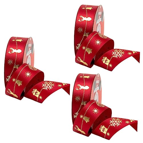 Uonlytech 3 Rollen Weihnachtsband seidenband ribbon geschenkband weihnachtsgeschenke für weihnachtsmitbringsel weißes Band Dekorationen Gold Geschenkverpackungsband Paketband Polyester rot Uonlytech 3 Rollen Weihnachtsband seidenband ribbon geschenkband weihnachtsgeschenke für weihnachtsmitbringsel weißes Band Dekorationen Gold Geschenkverpackungsband Paketband Polyester rot von Uonlytech