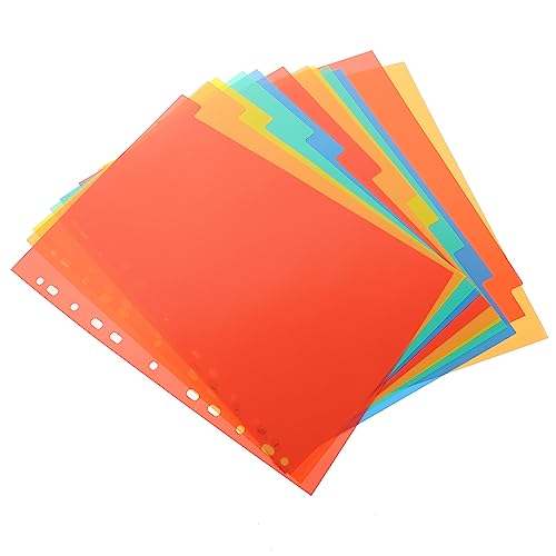 Uonlytech 3 Sätze A4-Registerteiler Laschen für Ordner Trennzeichen drei Loch Separator Binder-Trennlaschen Heftertrenner Indexteiler Binder Trennblätter für Papierordner PVC von Uonlytech