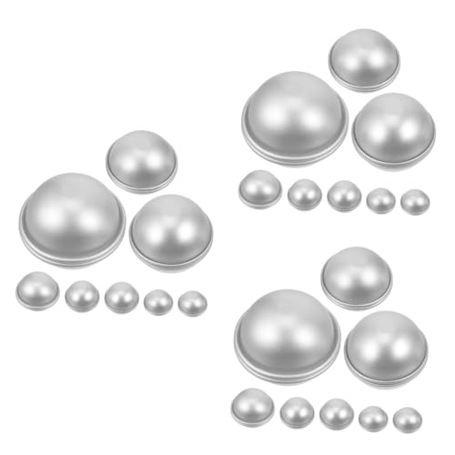 Uonlytech 3 Sätze Backform Badeform Schimmel Seifenformen Für Die Seifenherstellung Runden Handwerkliche Herstellung Von Formen Form Für Badekugeln Aluminiumlegierung Silber 16 Stück * 3 von Uonlytech