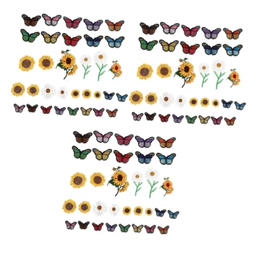 Uonlytech 3 Sätze Bestickter Stoffaufnäher Blumen Bestickter Aufnäher Aufnäher Applikation Niedliche Aufnäher Kleidung Stickaufnäher Nähaufnäher Für Kleidung Stoffaufnäher 33 Stück * 3 von Uonlytech