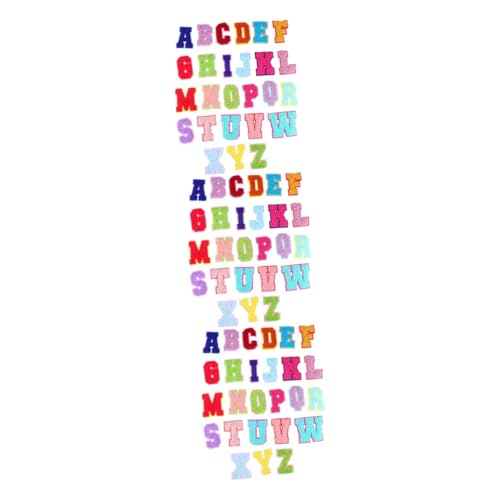 Uonlytech 3 Sätze Bestickter Stoffaufnäher Mit Alphabet Buchstabenstickerei Stickereiflecken Bündeln Schnittmuster Damen Stickstoff Gestickte Aufnäher Tuch Bausätze Colorful 26 Stück * 3 von Uonlytech
