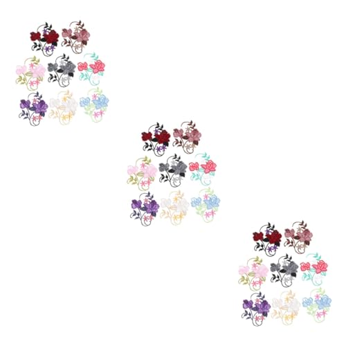 Uonlytech 3 Sätze Blumen Stickerei Stoff Aufkleber Drinnen Party Applikationen Für Blumen- Dekoration Hochzeit Nähen Flecken Bestickt Patch Aufkleber Weihnachten Bügeleisen 8 Stück * 3 von Uonlytech